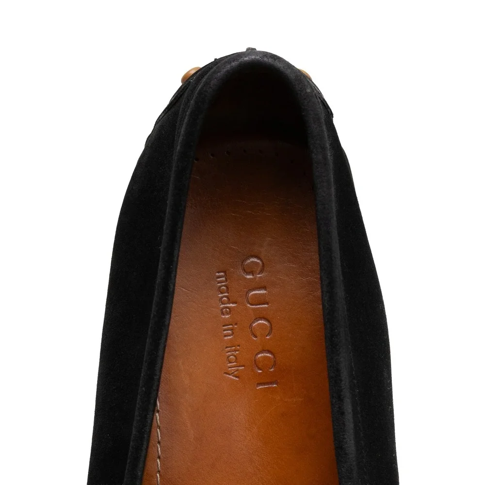 Gucci Men Black Suede Driving Loafers UK 9.5 US 10 EU 43.5 Moccasin Italy